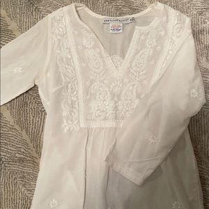 Gretchen Scott embroidered white tunic top